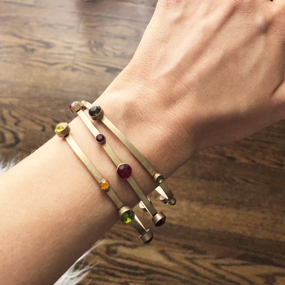 New York & Company gold stacked bangles - Picture 2 of 3